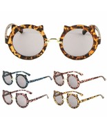  KIDS YOUTH ROUND CIRCLE RETRO KITTY CAT EAR TORTOISE SUNGLASSES CLASSIC... - $161.56 MXN+