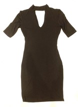 Soprano Dress Womens Small Black V-Neck Cut Out 3/4 Sleeve Curvy Party Sexy NWT - £10.16 GBP