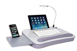 Laptop Lap Desk Portable Workstation Tablet Memory Foam Mouse Pad USB Light 15in - £62.90 GBP