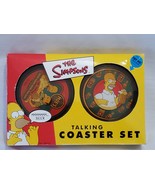 2002 Simpsons Talking Coaster Set Homer Simpson Moe Szyslak - £19.41 GBP