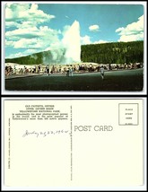 Yellowstone National Park Postcard - Old Faithful Geyser, Upper Geyser B... - $2.96