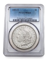 1881-S Silver Morgan Dollar Graded by PCGS as MS-64! Nice Finish - £179.13 GBP