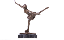 Eternal Elegance - Art Deco Bronze Ice Skater Sculpture - $399.00