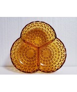 Vintage Fenton Hobnail Colonial Amber 3 Part 7&quot; Divided Relish Dish #3822 - $16.82