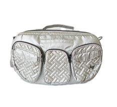 Lug Railcar Crossbody Tote Bag Metallic Silver Adjustable Removeable Str... - $1,125.08 MXN