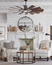 Horchow Monte Carlo Prairie Windmill 62&quot; Ceiling Fan with light Farmhouse  - £881.11 GBP