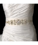 Beautiful Beaded Wedding Sash Bridal Sash Belt with Crystals Ivory Bridal Belt - $79.48