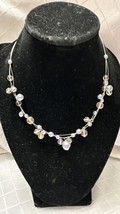 Silver Tone champagne, and blue Faux  Pearl Beaded 17&quot;  Adjustable Necklace - $95.37 MXN