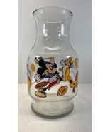 DISNEY Vtg Mickey Minnie Donald Carafe Pitcher Decanter GLASS vase No Lid - $8.86