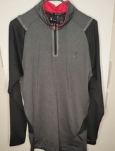 Spyder ProWeb Gray &amp; Black 1/4 Zip Long Sleeve Pullover Large Shirt Men&#39;... - £21.98 GBP