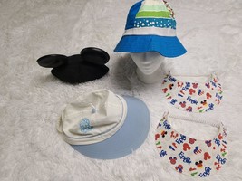 Vintage Family Lot Walt Disney Epcot Center Flags Sun Golf Visor Bucket Hat Ears - £19.22 GBP