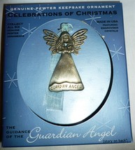 GLORIA DUCHIN HANDCRAFTED PEWTER GUARDIAN ANGEL ORNAMENT SWAROVSKI CRYST... - $114.04 MXN