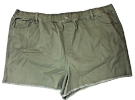 Sonoma Size 24W Shorts Green Denim Jean Cut Off Stretch Waist Womens - £29.57 GBP