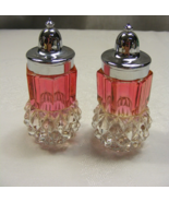 Vintage Indiana Glass Ruby Flash Salt &amp; Pepper Shaker Diamond Point 13-D - $553.18 MXN