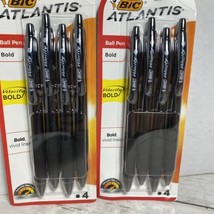 BIC Atlantis Retractable Ball Pens Smooth Black Bold Point  2-4 Packs - £11.44 GBP