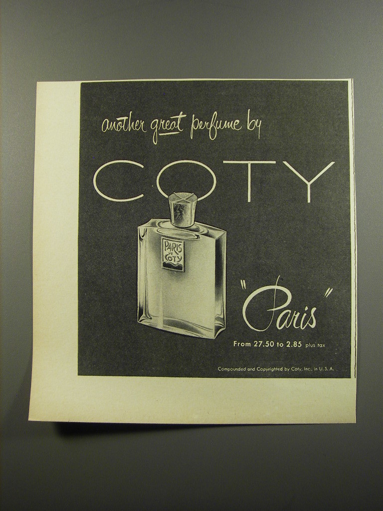 1953 Coty Paris Perfume Ad - Another great perfume by Coty - $18.49