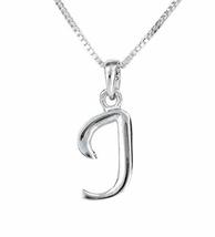 Sterling Silver Initial Charm Necklace, Letter J, 20&quot; - £16.50 GBP