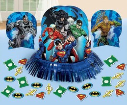 Justice League Table Decorating Kit Birthday Party Supplies 23 Piece Set New - £7.15 GBP