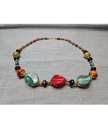 Vintage Large Stone Multicolor Necklace, Fashion/Costume Jewelry, 24&#39;&#39; - €8,52 EUR