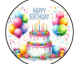 30 HAPPY BIRTHDAY CAKE &amp; BALLOONS ENVELOPE SEALS STICKERS LABELS TAGS 1.... - £6.31 GBP