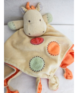 Carters Giraffe Baby Security Blanket Yellow Orange Satin Back Circles L... - £10.88 GBP