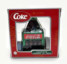 Vintage Coca Cola Blown Glass Collection Christmas Ornament Green Truck w/ Box - £15.32 GBP