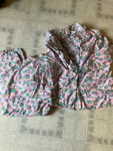 Vtg Slumber Jane pajamas Size 36 Medium Pink Butterflies Cotton Flannel ... - $36.21
