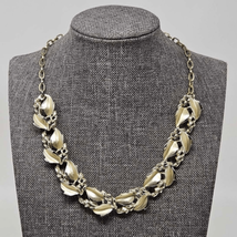 Vintage gold tone leaf choker necklace - £13.93 GBP