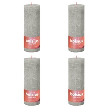 Bolsius Rustic Pillar Candles Shine 4 pcs 190x68 mm Sandy Grey - £15.01 GBP