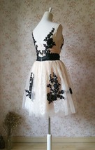 Elegant Ivory LACE Embroidery Knee Length Formal Dress Bridesmaid Dress Plus image 2
