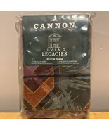 Vtg Cannon Monticello Pillow Sham Dark Green Purple 1980s Geometric - €15,39 EUR