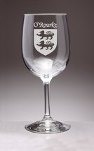 O&#39;Rourke Irish Coat of Arms Wine Glasses - Set of 4 (Sand Etched) - £53.81 GBP