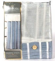 1 Count Croscill Coastal Stripe Blue 72&quot; X 72&quot; Shower Curtain 100% Polyester - £28.66 GBP