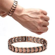 Antique copper Double Strong Magnetic Therapy Bracelet Arthritis Pain Re... - $7.90