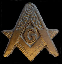 Freemason Masonic Mason Lodge sign Symbol sculpture plaque in Bronze Finish - $19.79