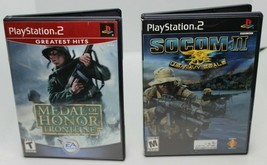Medal of Honor Frontline Greatest Hits &amp; Socom Black 2 Lot of 2 PS2 Complete - £7.58 GBP