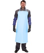 72 Pack Blue Vinyl Disposable Aprons 35 x 45&quot; 6.0 mil Die Cut Finish PVC... - £126.67 GBP