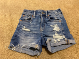 American Eagle Shorts Women&#39;s 00 Midi Super Stretch Distressed Denim - $13.99