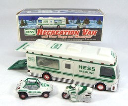 HESS GASOLINE ADVERTISING TOY RECREATION VAN WITH DUNE BUGGY &amp; MOTORCYCL... - £19.84 GBP