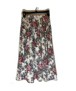 Vntg Fritzi California Cottagecore Cream/Pink/Green Floral Casual Midi S... - $16.82