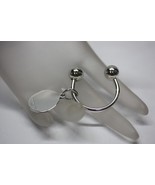 Tiffany &amp; Co. Plain Round Tag Key Ring 925 Silver Size Small - $1,512.61 MXN