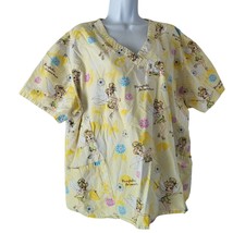 Wonderful World Of Disney Scrubs Nurse Womens 2XL Tinkerbell Yellow Medical - £15.48 GBP