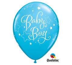 11" Baby Boy Stars Latex Balloons (6) - $2.08