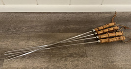4 Vintage Long Tiki Bamboo Handle BBQ Skewer Swords 25” Japan Excellent - $123.85