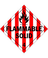 FLAMMABLE SOLID 4 PLACARD polycoated TagBoard10.75&quot; Sign Vehicle DOT BRA... - $20.48