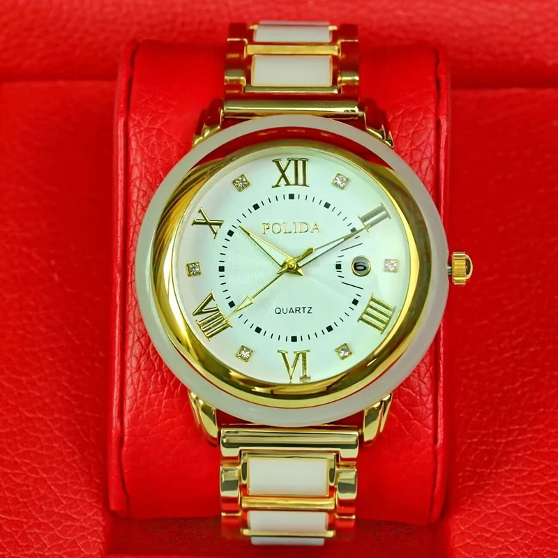 Fashion quartz watch jade Waterproof luminous for men Wristwatches stain... - $59.85