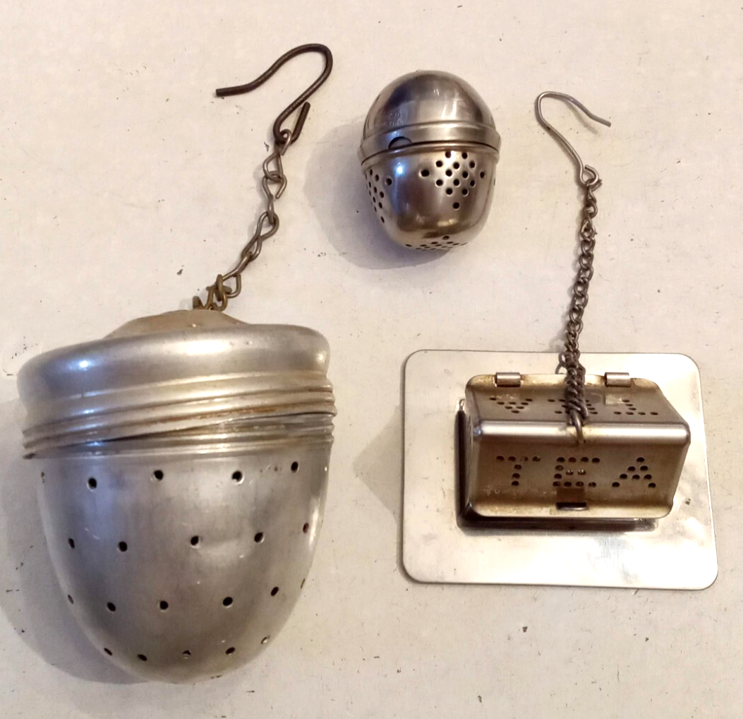 House Shaped Metal Loose Tea Infuser Strainer Caddy Tray Brewer Ball &amp; C... - $9.85