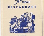 Ritz French Restaurant Menu Post St San Francisco California 1938 Old Po... - £100.22 GBP