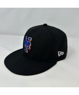 New York Mets New Era 59Fifty Fitted 7 1/2 Hat Cap Men MLB Baseball Blac... - $48.05 CAD