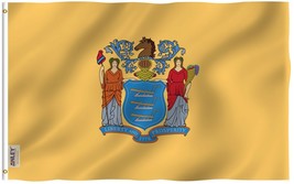 Anley Fly Breeze 3x5 Foot New Jersey State Flag, New Jersey NJ Flags Pol... - $7.91